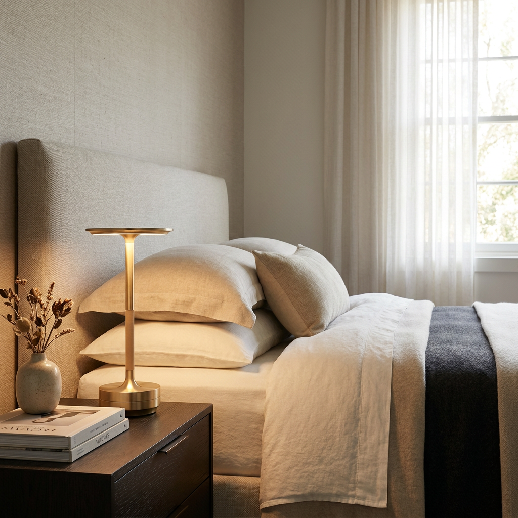 Savoy Elegance Wireless Table Lamp lifestyle image - Higgsfield lux20v1 - a8