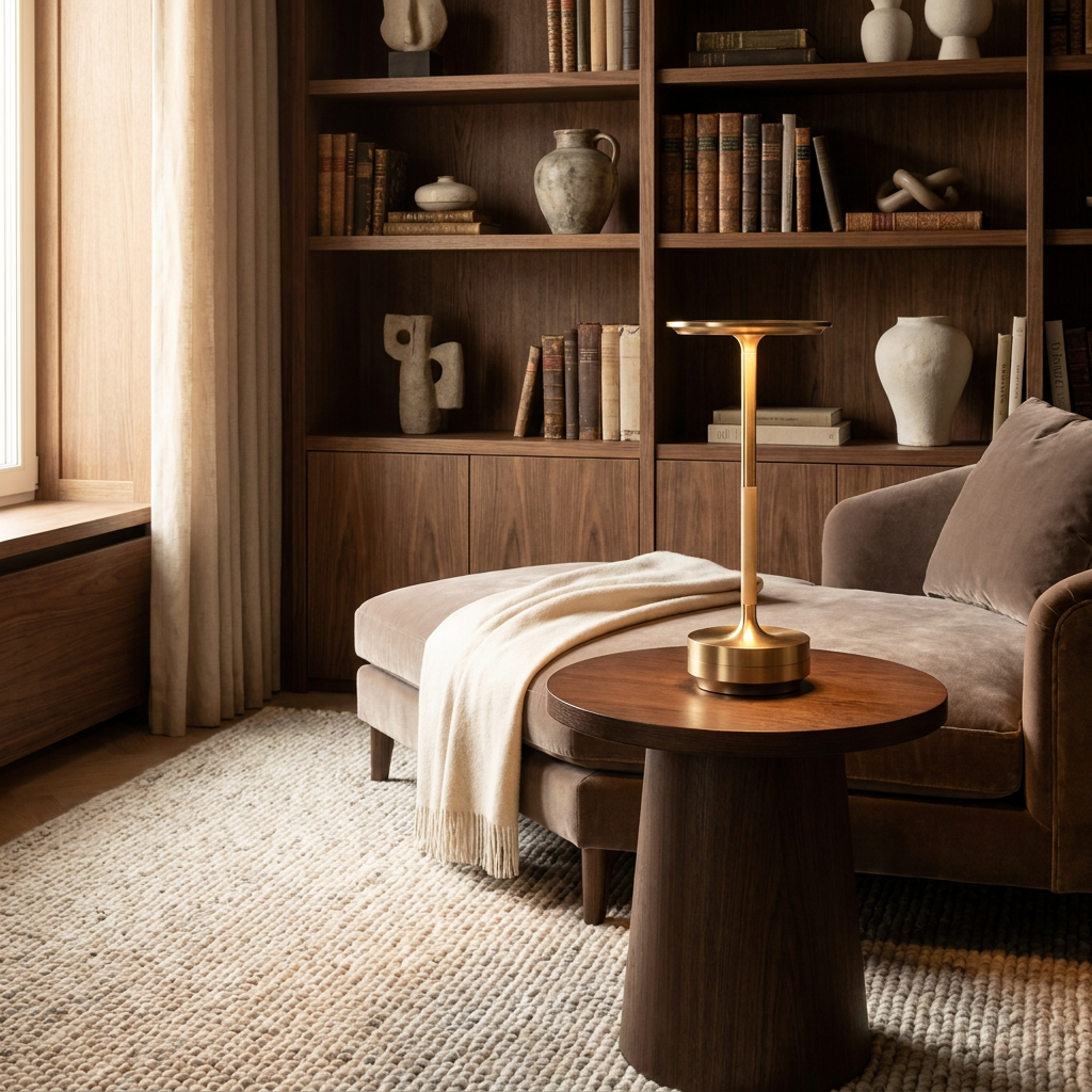 Savoy Elegance Wireless Table Lamp lifestyle image - Higgsfield lux20v1 - a13