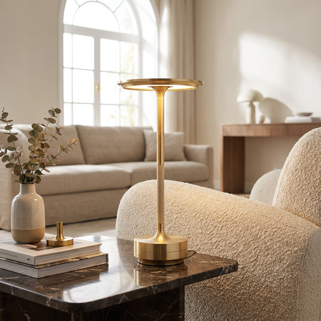 Savoy Elegance Wireless Table Lamp lifestyle image - Higgsfield lux20v1 - a19