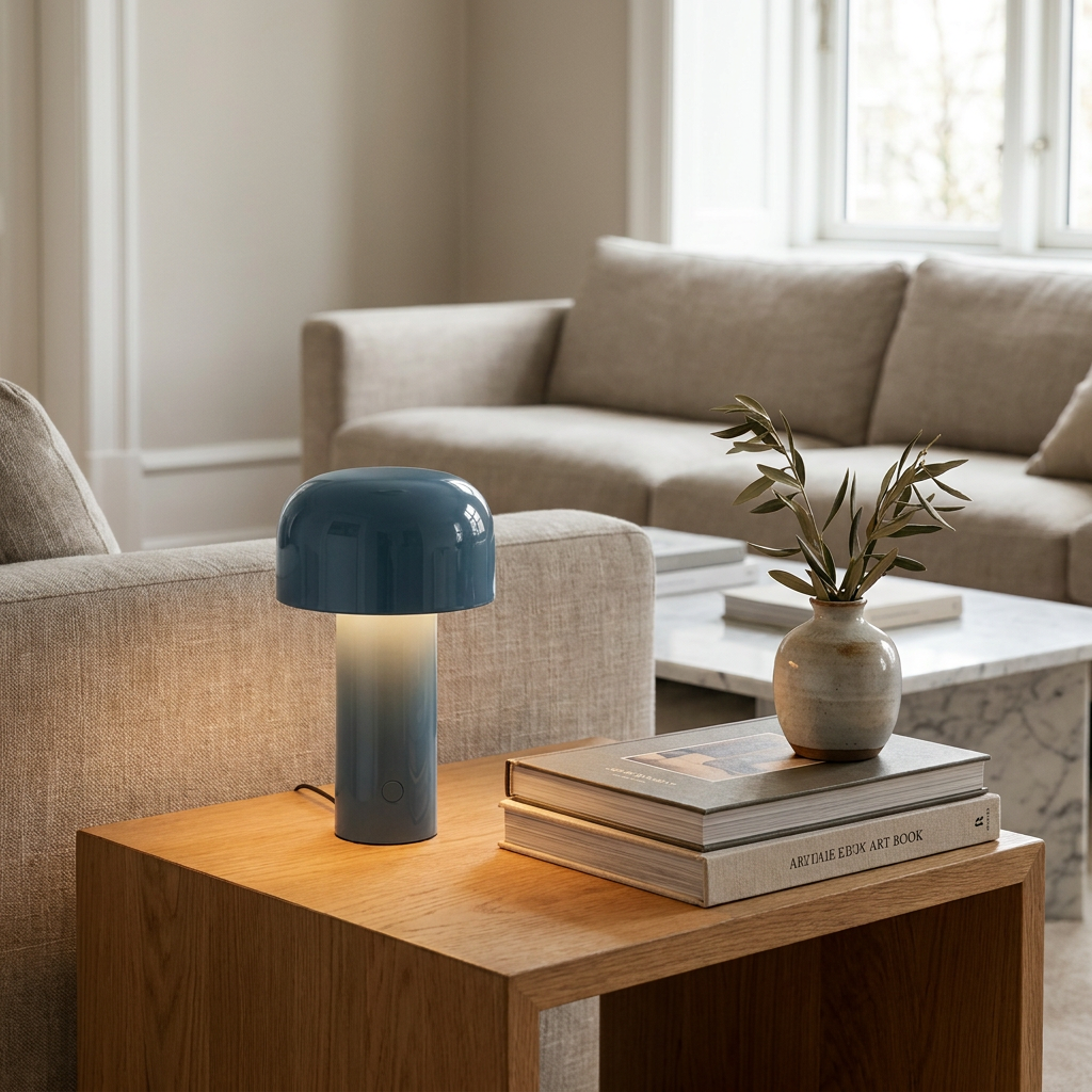 Wireless Mushroom Lantern Light lifestyle image - Higgsfield lux20v1 - a19