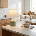 Tide Burst Ceramic Table Lamp with Fabric Shade lifestyle image - Higgsfield lux20v1 - a10