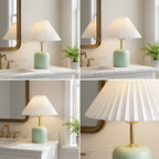 Tide Burst Ceramic Table Lamp with Fabric Shade lifestyle image - Higgsfield lux20v1 - a12