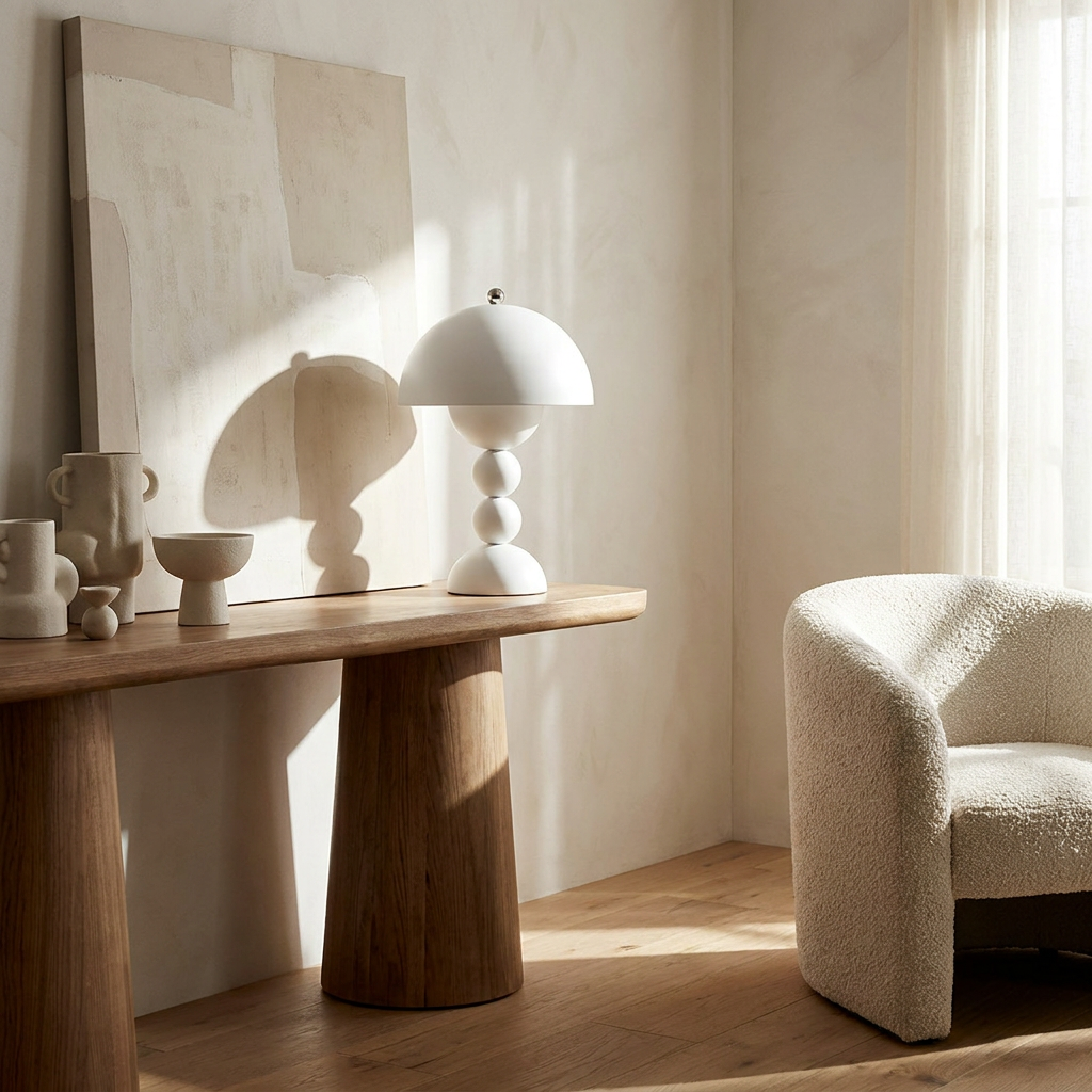 The Nordic Bud Wireless Table Lamp lifestyle image - Higgsfield lux20v1 - a16