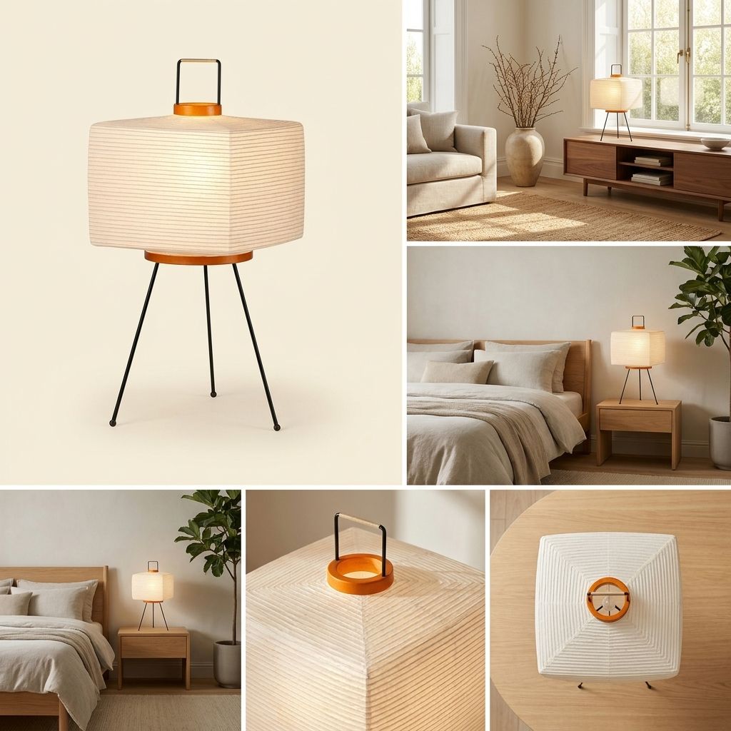 Japandi Paper Elegance Table Lamp lifestyle image - Higgsfield lux20v1 - hero