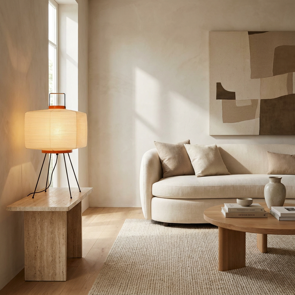 Japandi Paper Elegance Table Lamp lifestyle image - Higgsfield lux20v1 - a5