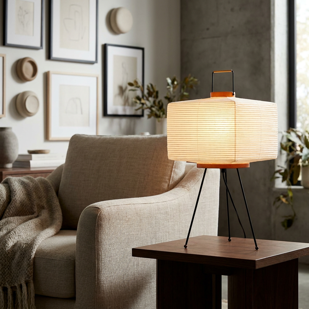 Japandi Paper Elegance Table Lamp lifestyle image - Higgsfield lux20v1 - a6