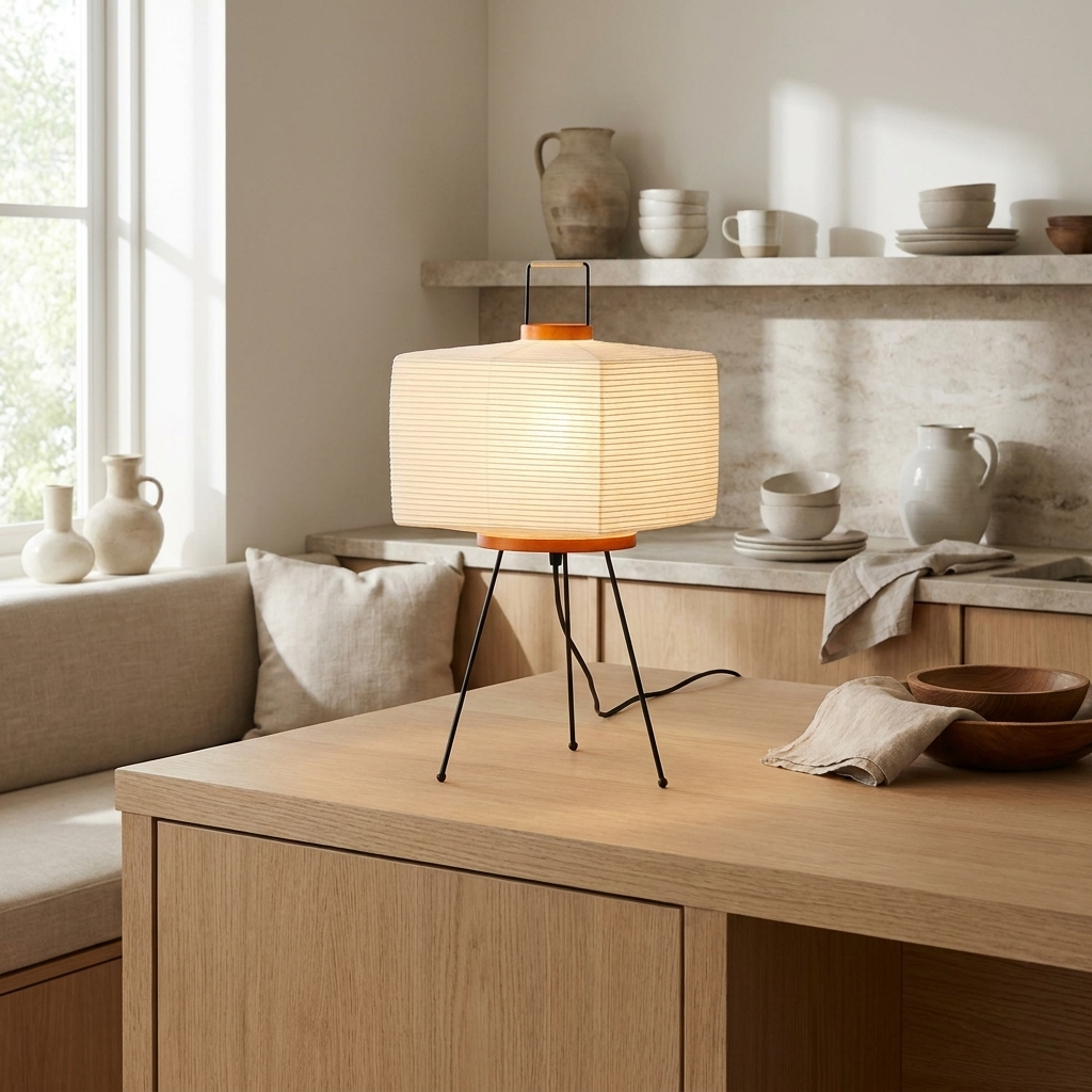 Japandi Paper Elegance Table Lamp lifestyle image - Higgsfield lux20v1 - a10