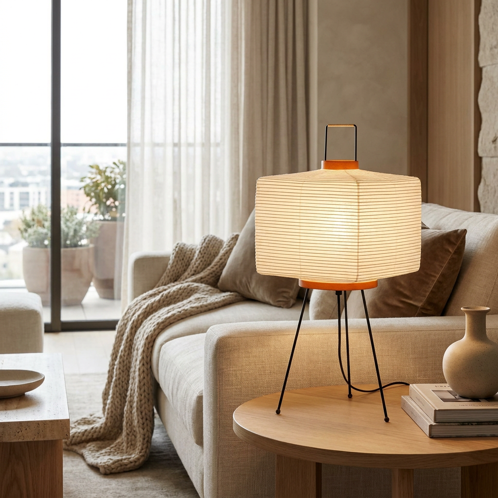 Japandi Paper Elegance Table Lamp lifestyle image - Higgsfield lux20v1 - a14