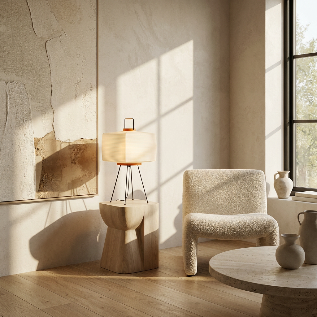 Japandi Paper Elegance Table Lamp lifestyle image - Higgsfield lux20v1 - a16