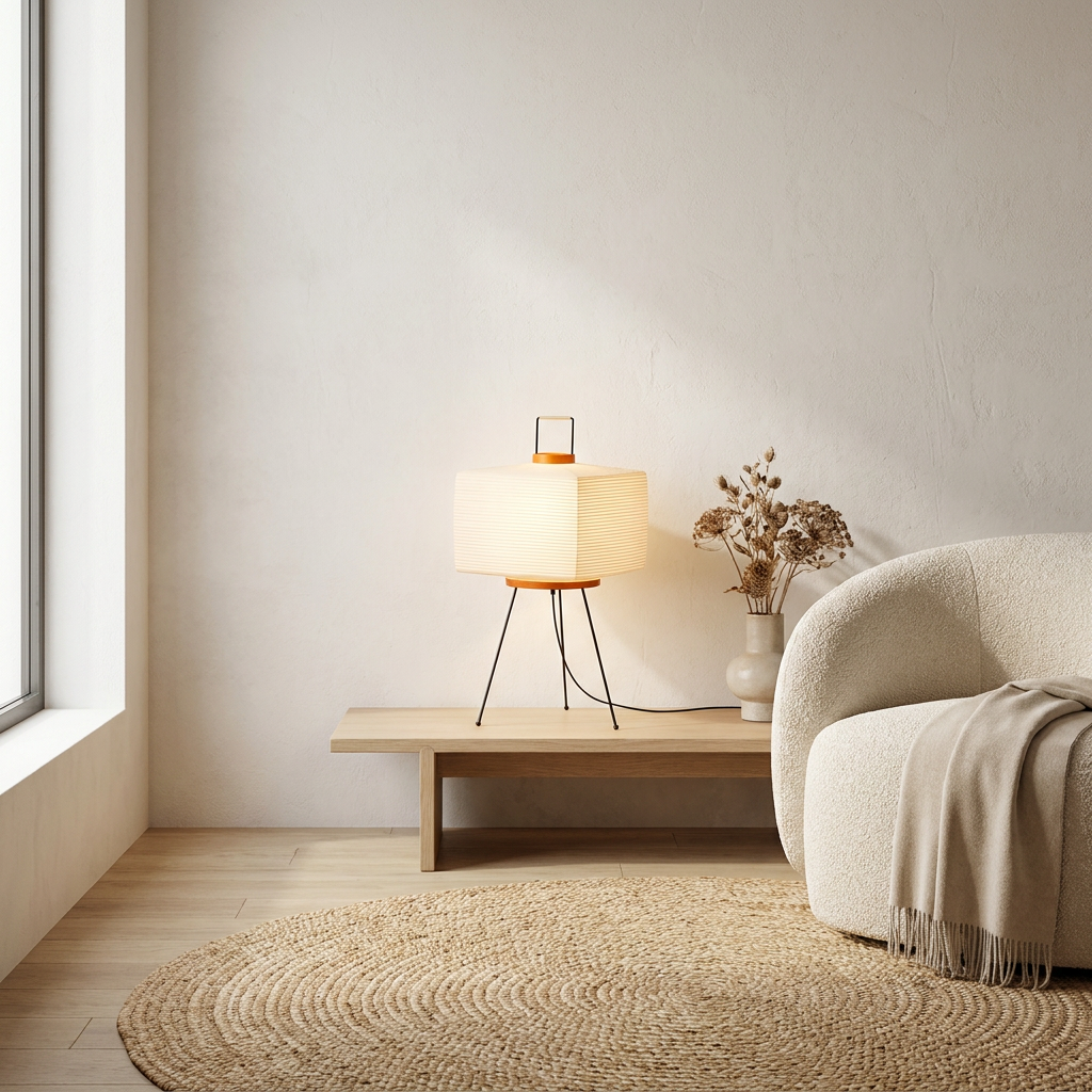 Japandi Paper Elegance Table Lamp lifestyle image - Higgsfield lux20v1 - a17