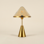 Golden Mushroom Delight Table Lamp lifestyle image - Higgsfield lux20v1 - hero