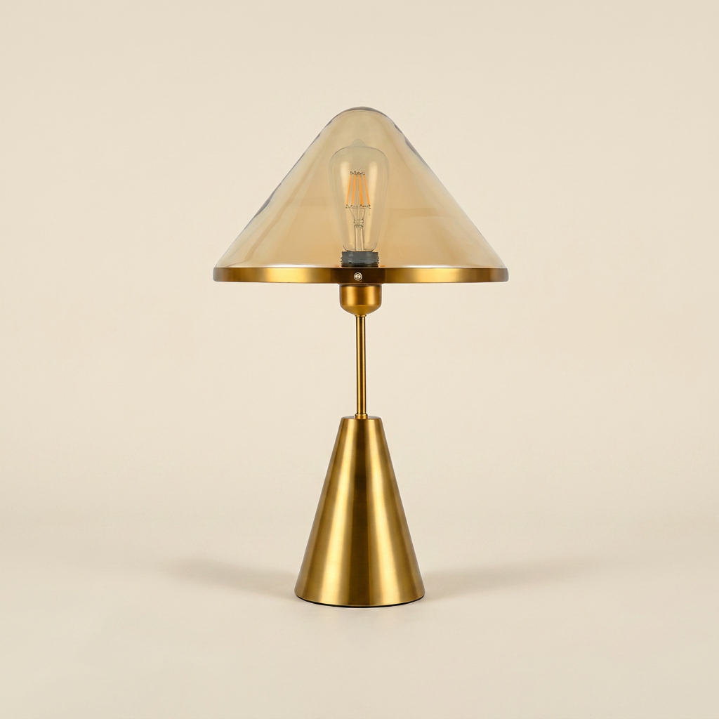 Golden Mushroom Delight Table Lamp lifestyle image - Higgsfield lux20v1 - hero