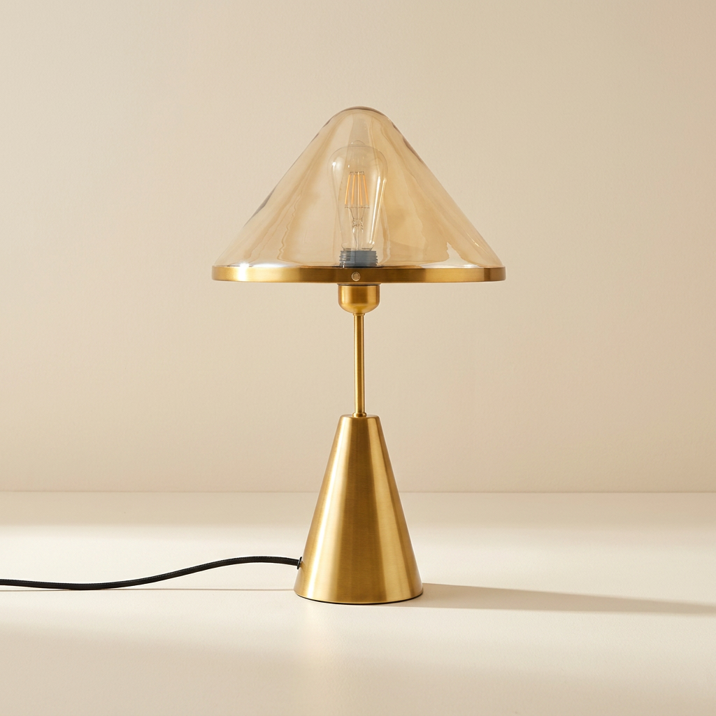 Golden Mushroom Delight Table Lamp lifestyle image - Higgsfield lux20v1 - a1