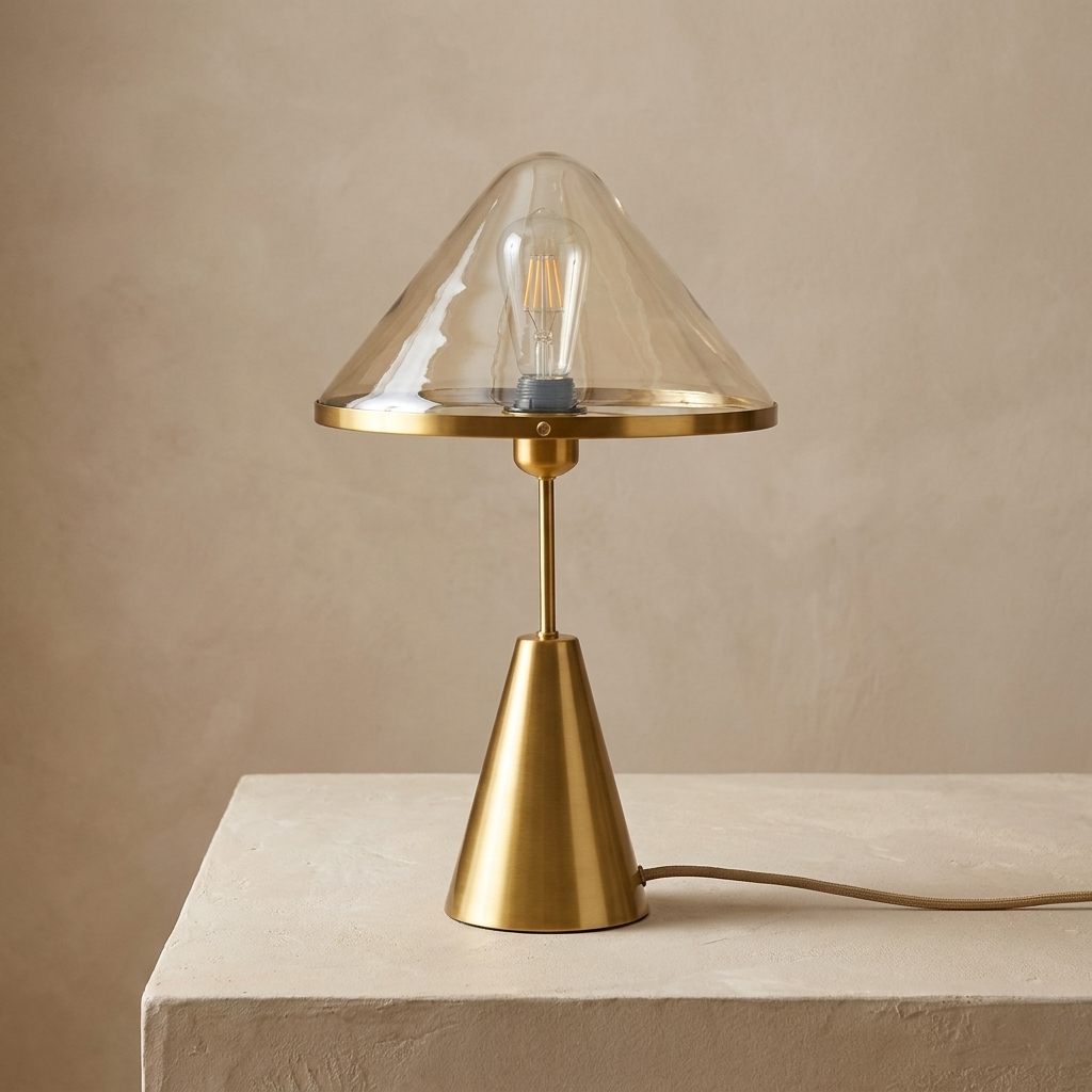 Golden Mushroom Delight Table Lamp lifestyle image - Higgsfield lux20v1 - a2