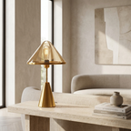 Golden Mushroom Delight Table Lamp lifestyle image - Higgsfield lux20v1 - a17