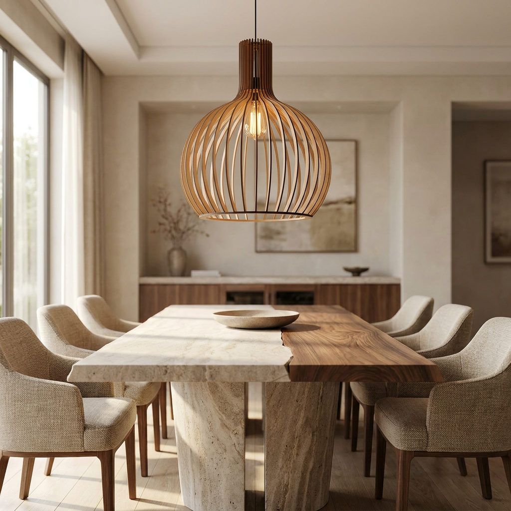 Celestial Radiance Nordic Pendant Light lifestyle image - Higgsfield lux20v1 - a7