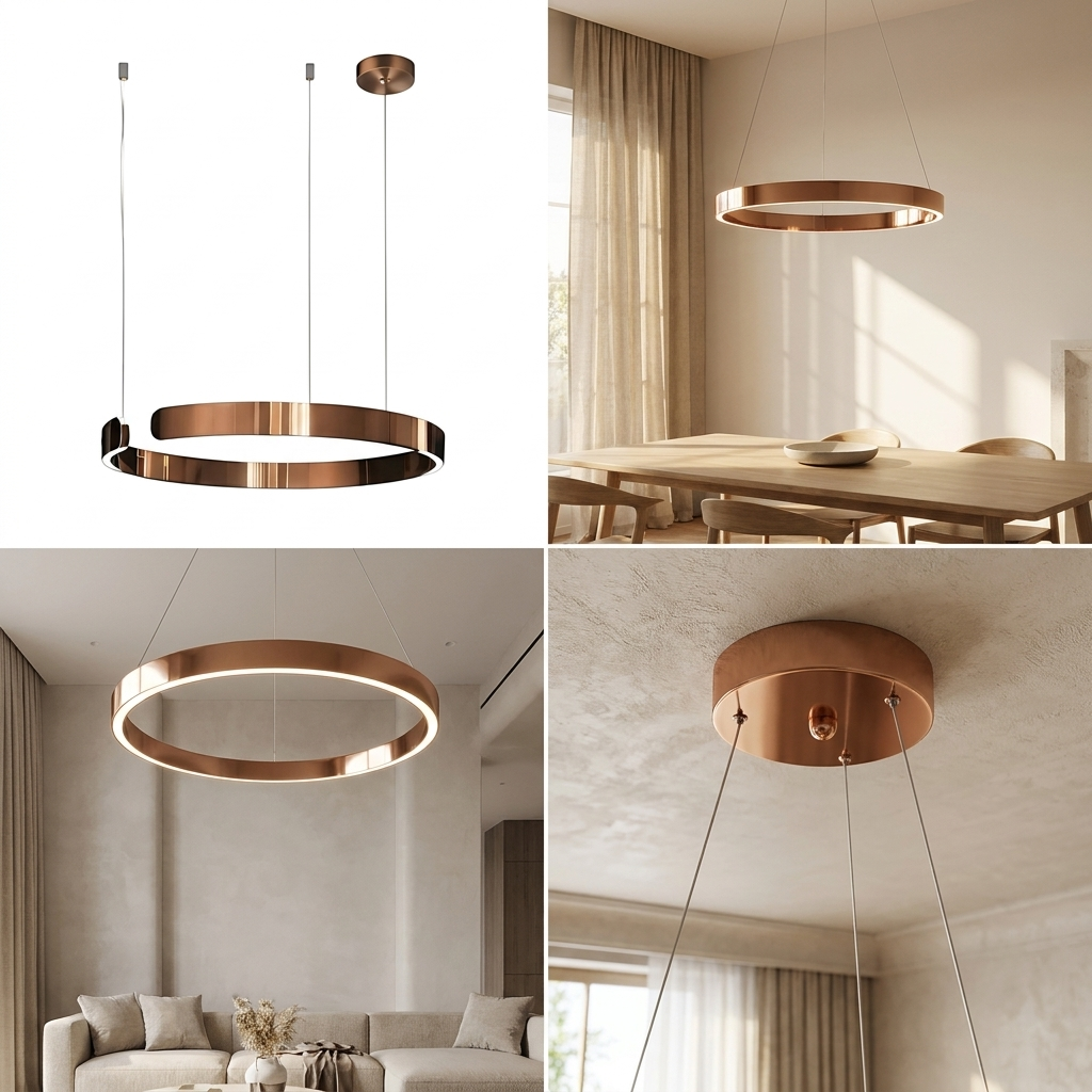 Circular Style Nordic Fused Aluminum Pendant Light lifestyle image - Higgsfield lux20v1 - a4