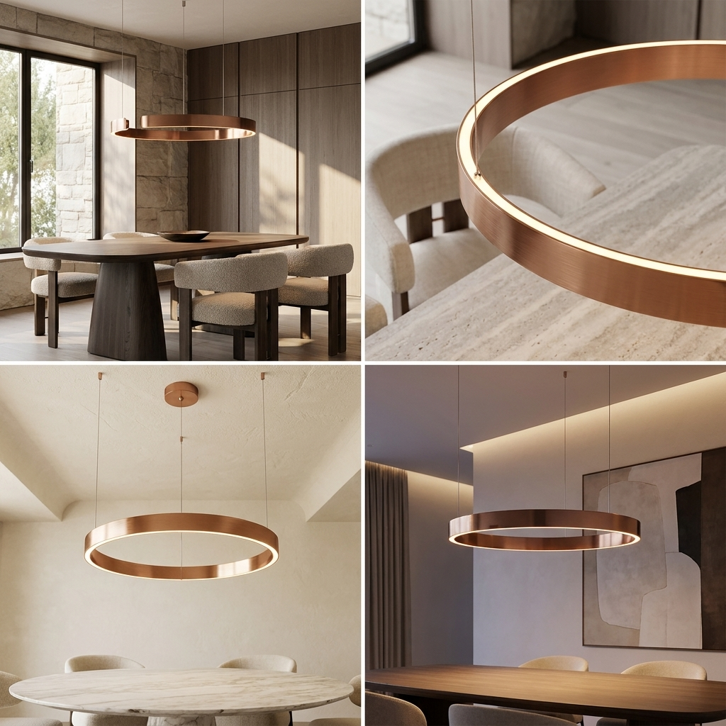 Circular Style Nordic Fused Aluminum Pendant Light lifestyle image - Higgsfield lux20v1 - a7