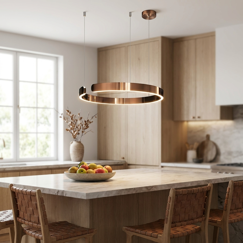 Circular Style Nordic Fused Aluminum Pendant Light lifestyle image - Higgsfield lux20v1 - a10