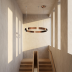 Circular Style Nordic Fused Aluminum Pendant Light lifestyle image - Higgsfield lux20v1 - a11