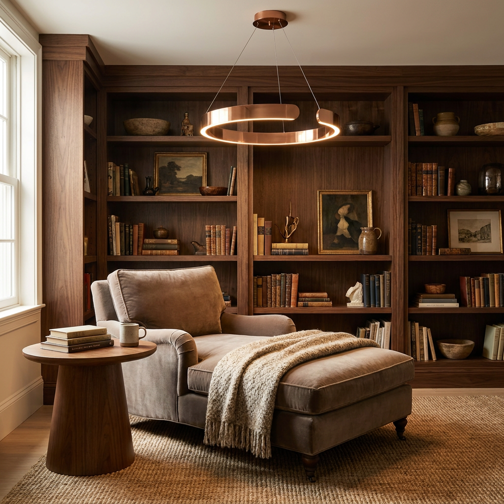 Circular Style Nordic Fused Aluminum Pendant Light lifestyle image - Higgsfield lux20v1 - a13
