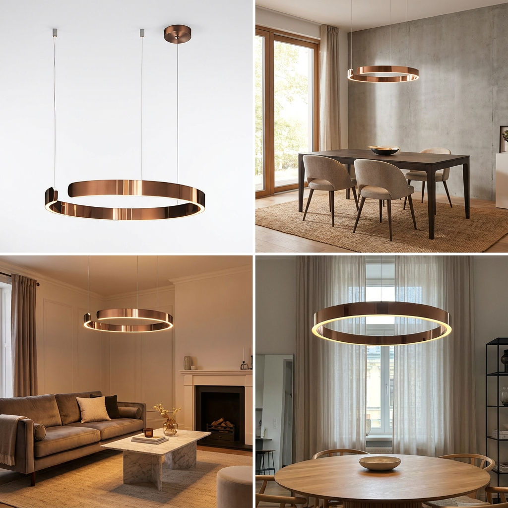 Circular Style Nordic Fused Aluminum Pendant Light lifestyle image - Higgsfield lux20v1 - a18