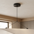 Japandi White Silk Fabric Minimalist Pendant Light lifestyle image - Higgsfield lux20v1 - a4
