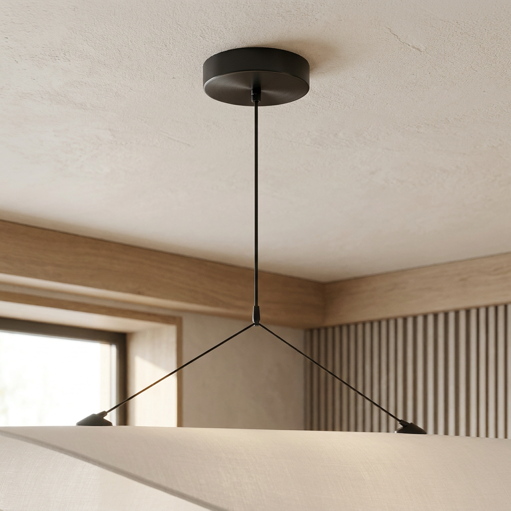 Japandi White Silk Fabric Minimalist Pendant Light lifestyle image - Higgsfield lux20v1 - a4