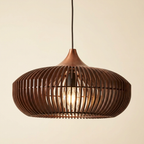 The Halo of Zen Japandi Wood Pendant Light lifestyle image - Higgsfield lux20v1 - a1