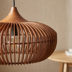 The Halo of Zen Japandi Wood Pendant Light lifestyle image - Higgsfield lux20v1 - a3