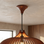 The Halo of Zen Japandi Wood Pendant Light lifestyle image - Higgsfield lux20v1 - a4