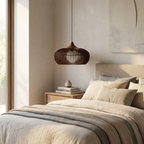 The Halo of Zen Japandi Wood Pendant Light lifestyle image - Higgsfield lux20v1 - a8