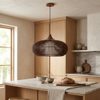 The Halo of Zen Japandi Wood Pendant Light lifestyle image - Higgsfield lux20v1 - a10