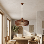The Halo of Zen Japandi Wood Pendant Light lifestyle image - Higgsfield lux20v1 - a17