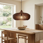 The Halo of Zen Japandi Wood Pendant Light lifestyle image - Higgsfield lux20v1 - a19
