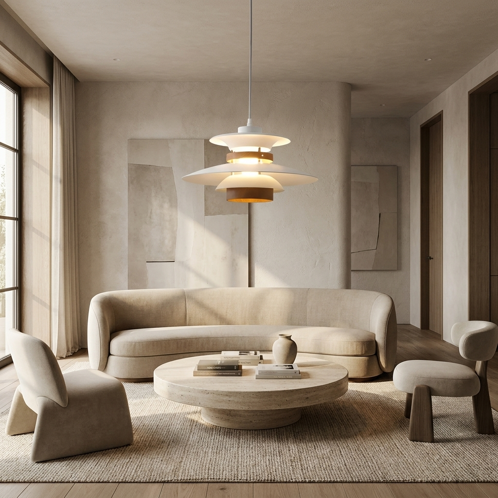 Aurora of Stillness Nordic Iron Pendant Light lifestyle image - Higgsfield lux20v1 - a5
