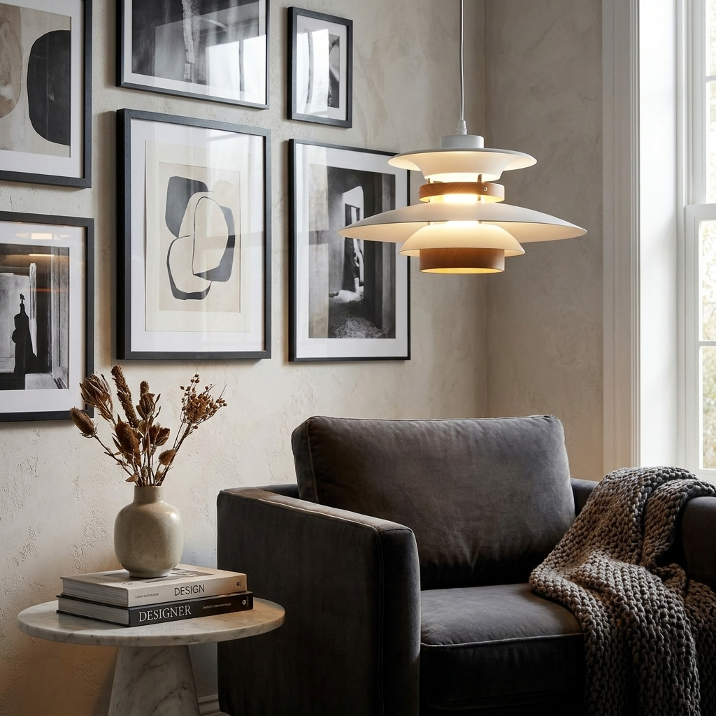 Aurora of Stillness Nordic Iron Pendant Light lifestyle image - Higgsfield lux20v1 - a6