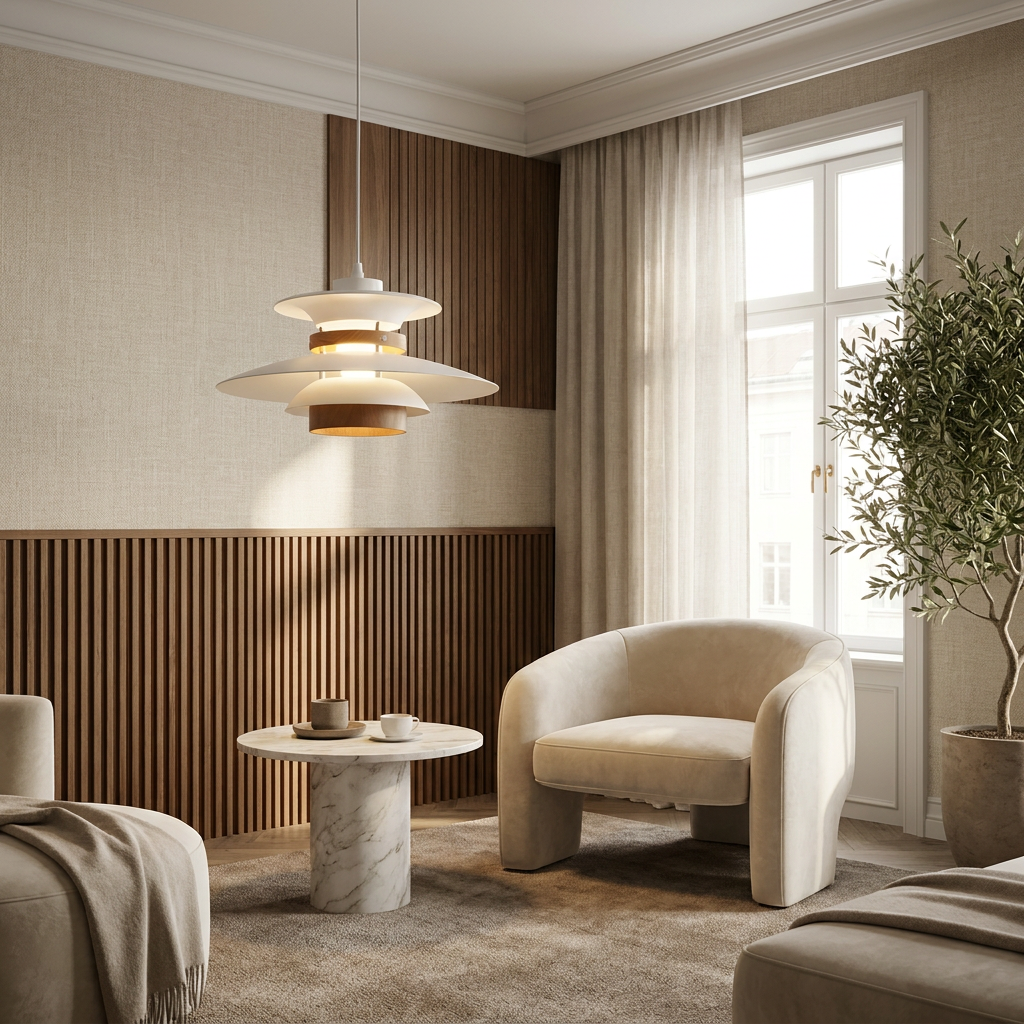 Aurora of Stillness Nordic Iron Pendant Light lifestyle image - Higgsfield lux20v1 - a14