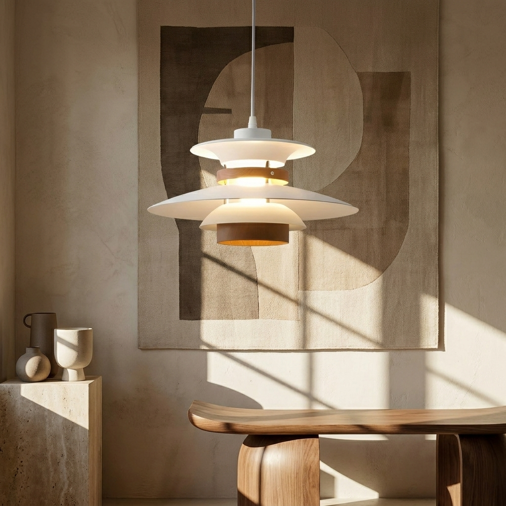 Aurora of Stillness Nordic Iron Pendant Light lifestyle image - Higgsfield lux20v1 - a16