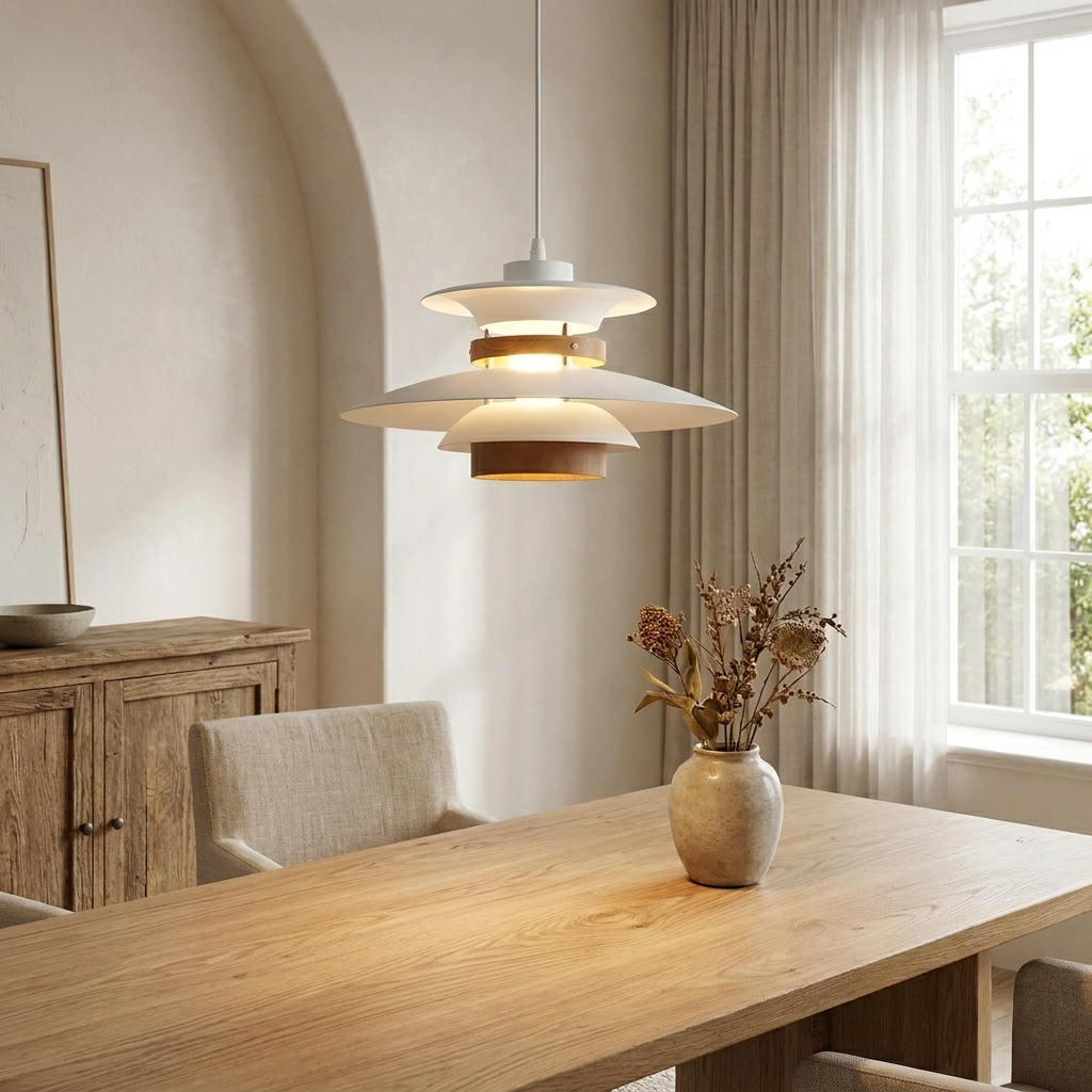 Aurora of Stillness Nordic Iron Pendant Light lifestyle image - Higgsfield lux20v1 - a19