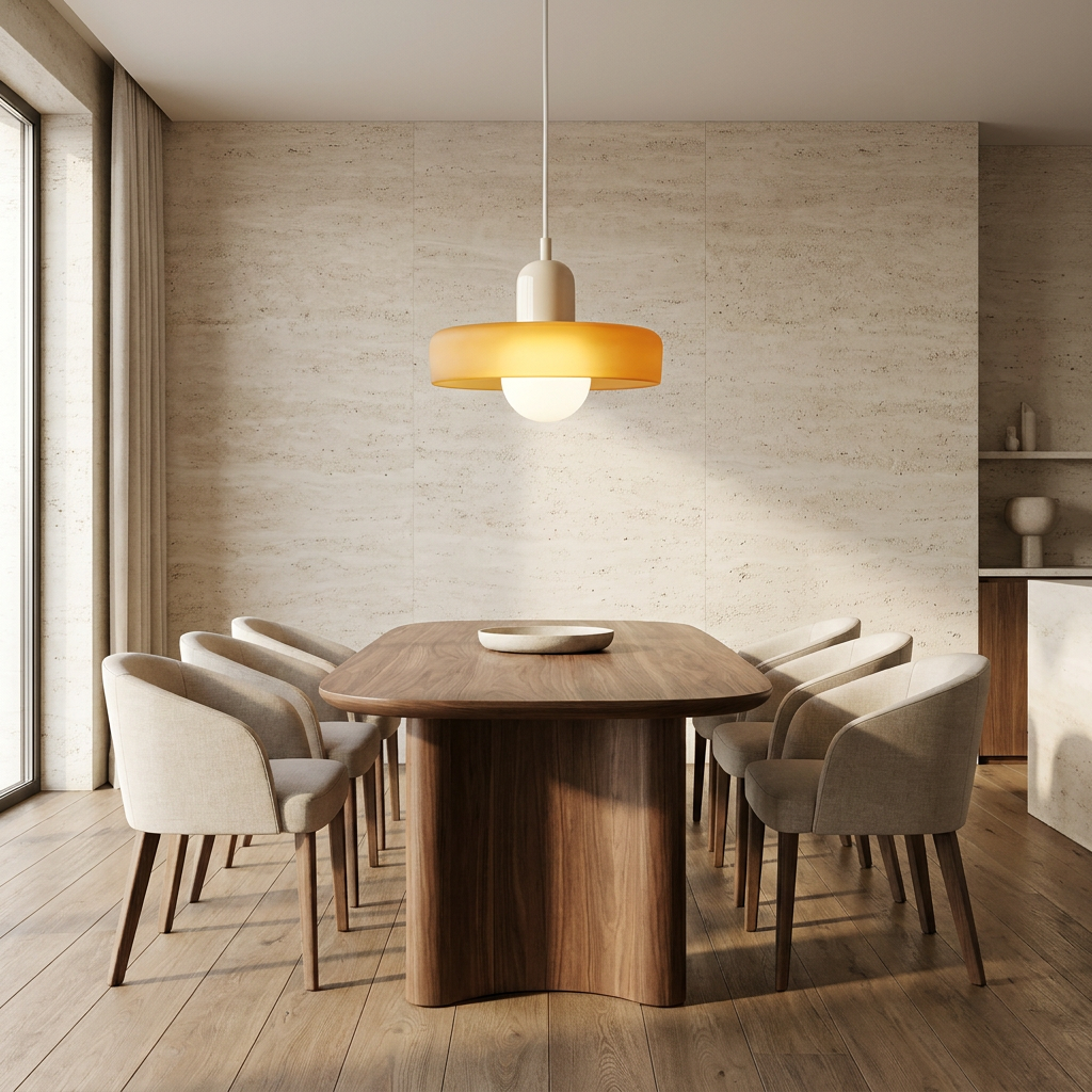Luminous Halo Modern Glass Pendant Light lifestyle image - Higgsfield lux20v1 - a7