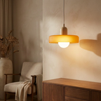Luminous Halo Modern Glass Pendant Light lifestyle image - Higgsfield lux20v1 - a15