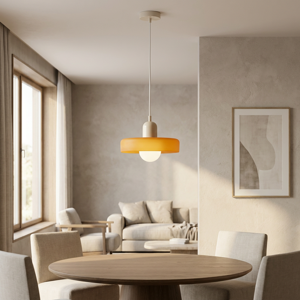Luminous Halo Modern Glass Pendant Light lifestyle image - Higgsfield lux20v1 - a17