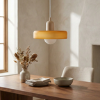 Luminous Halo Modern Glass Pendant Light lifestyle image - Higgsfield lux20v1 - a19