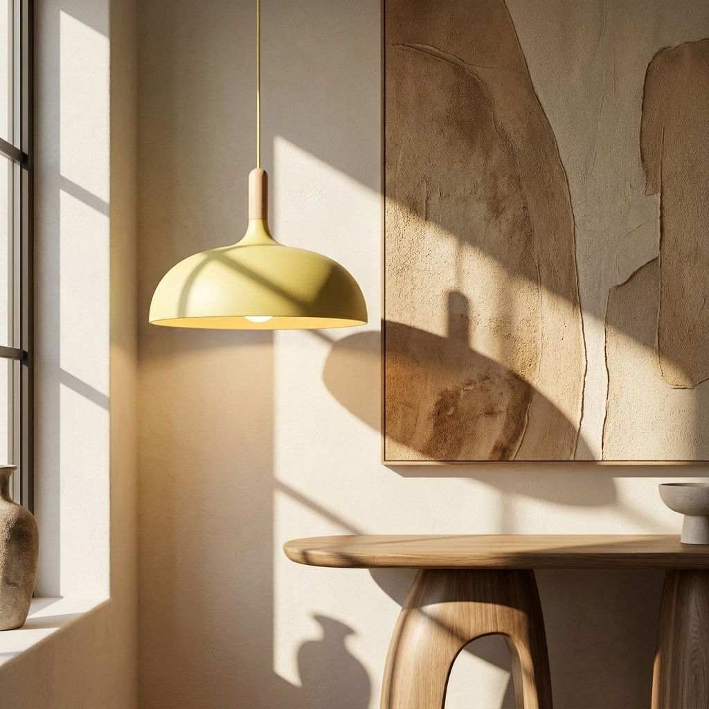 Nordic Style Wood Iron Art Pendant Light lifestyle image - Higgsfield lux20v1 - a16