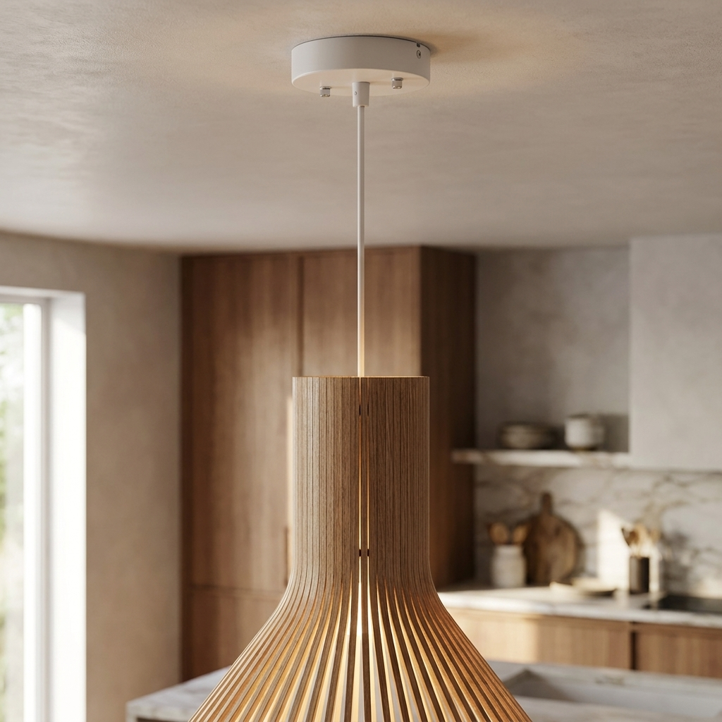 The Wood Sacred Radiance Pendant Light lifestyle image - Higgsfield lux20v1 - a4