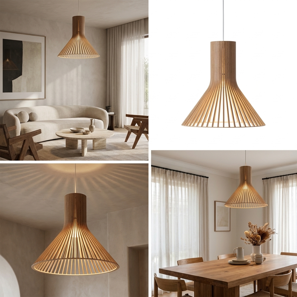 The Wood Sacred Radiance Pendant Light lifestyle image - Higgsfield lux20v1 - a5