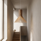 The Wood Sacred Radiance Pendant Light lifestyle image - Higgsfield lux20v1 - a11