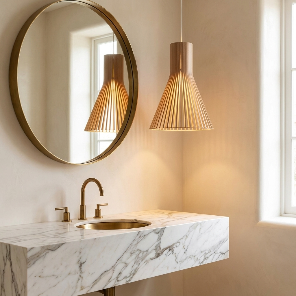 The Wood Sacred Radiance Pendant Light lifestyle image - Higgsfield lux20v1 - a12