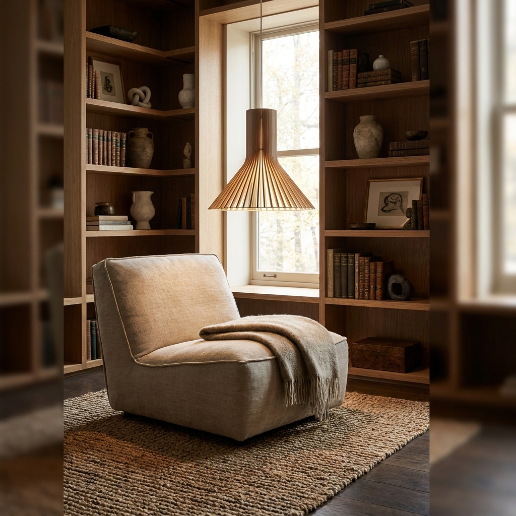 The Wood Sacred Radiance Pendant Light lifestyle image - Higgsfield lux20v1 - a13